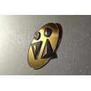 Ver imagem 2 de Sinalização Para Porta De Banheiro Em Acrílico Preto/dourado