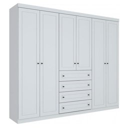 Jogo de Quarto com Berço Montessoriano Cabana e Roupeiro Americano 6 Portas Branco - Móveis Henn - 2