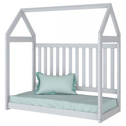 Jogo de Quarto com Berço Montessoriano Cabana e Roupeiro Americano 6 Portas Branco - Móveis Henn - 5