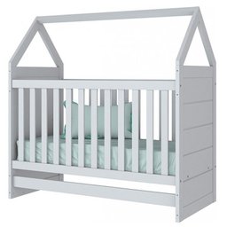 Jogo de Quarto com Berço Montessoriano Cabana e Roupeiro Americano 6 Portas Branco - Móveis Henn - 4