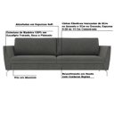 Ver imagem 3 de Sofá Decorativo Sala de Estar 2,30M Olívia Suede Grafite - Gran Belo