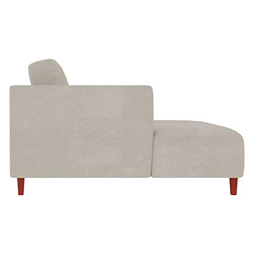 Sofá 370cm com Chaise Esquerda Franz Suede Bege G52 - Gran Belo - 6