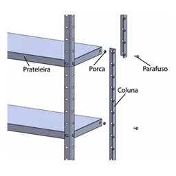 Estante de Aço 6 Prateleiras 30cm Multiuso Cinza 30kg por prateleira - 4
