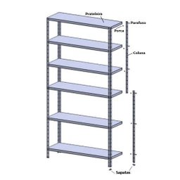 Estante de Aço 6 Prateleiras 30cm Multiuso Cinza 30kg por prateleira - 7