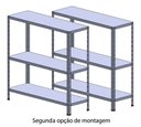 Ver imagem 2 de Estante de Aço 6 Prateleiras 30cm Multiuso Cinza 30kg por prateleira