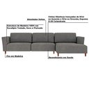 Ver imagem 3 de Sofá 350cm com Chaise Direita Franz Suede Grafite G52 - Gran Belo
