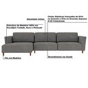 Ver imagem 2 de Sofá 350cm com Chaise Esquerda Franz Suede Grafite G52 - Gran Belo