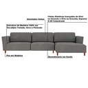 Ver imagem 3 de Sofá 3,30M com Chaise Direita Franz Suede Grafite - Gran Belo
