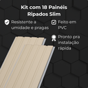 Ver imagem 6 de Kit 18 Painel Ripado Slim Pvc 20x3m Revestimento