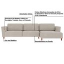 Ver imagem 3 de Sofá 3,30M com Chaise Direita Franz Suede Bege - Gran Belo