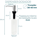 Ver imagem 4 de Dispenser Dosador Detergente 500ml Inox Escovado de Embutir Pia Cozinha Porta Sabonete Liquido Banca