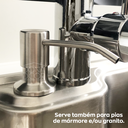 Ver imagem 5 de Dispenser Dosador Detergente 500ml Inox Escovado de Embutir Pia Cozinha Porta Sabonete Liquido Banca