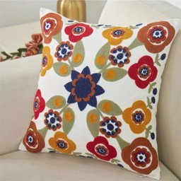 Capa de Almofada em Linho Bordada Luxo Decorativa 43x43 Cm Estampa F - 4