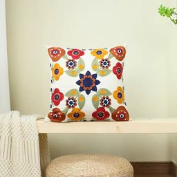 Capa de Almofada em Linho Bordada Luxo Decorativa 43x43 Cm Estampa F - 1