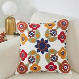 Capa de Almofada em Linho Bordada Luxo Decorativa 43x43 Cm Estampa F - 3