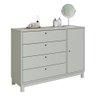 Cômoda de Madeira Maciça com 1 Porta e 4 Gavetas 110cm Multimóveis Cr35279 - 2