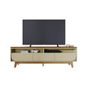 Ver imagem 5 de Rack Bancada Selene para Sala de Tv até 75" Polegadas Elegante e Funcional:cumaru e Opala
