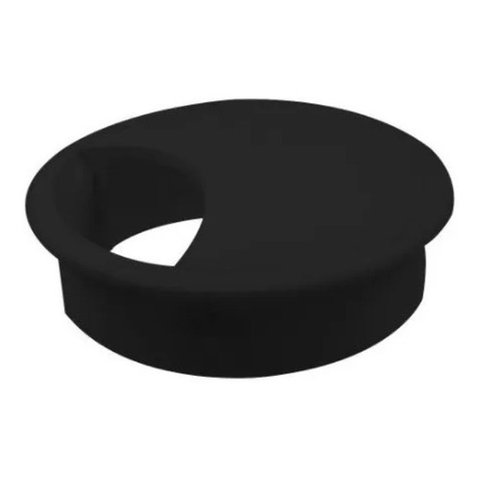 Acabamento Passa Fio Mesa Computador Preto 59mm 15 Unidades