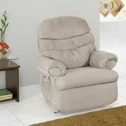 Poltrona do Papai Reclinável Debby Suede Areia - Gran Belo - 6