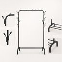 Ver imagem 4 de Cabideiro Arara para Closets com Prateleira Florida 147cm Jolitex Mek - Preto