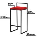 Ver imagem 3 de Banqueta Decorativa Selena Base Preta Veludo Vermelho - Gran Belo