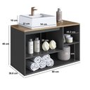 Ver imagem 3 de Gabinete para Banheiro Suspenso com Cuba 80cm 1 Porta Basculante Barcelona Grafite - Art In Móveis