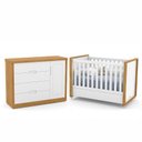Ver imagem 1 de Jogo de Quarto Infantil com Berço e Cômoda Tutto New Branco Soft/freijó - Matic Móveis