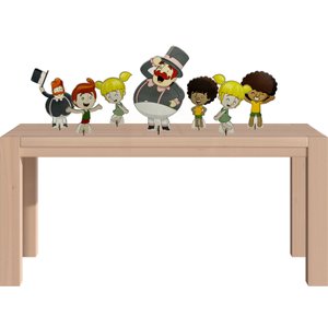 Kit Displays Totem Mundo Bita Mdf Decoração Festa 7 Pcs