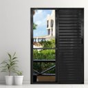 Ver imagem 1 de Porta Balcão 3 Folhas Móveis Alumínio Preto Linha 25:210x120