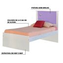 Ver imagem 3 de Cama Solteiro Reino Branco/Lilás - Gran Belo