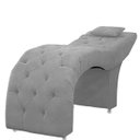 Ver imagem 3 de Maca Estofada Capitone Julia para Estetica Facial Sombrancelha Suede Cinza