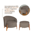 Ver imagem 4 de Poltrona Decorativa Luxo com Puff Ariela Bouclê Ds Home