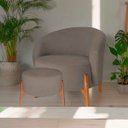Ver imagem 7 de Poltrona Decorativa Luxo com Puff Ariela Bouclê Ds Home
