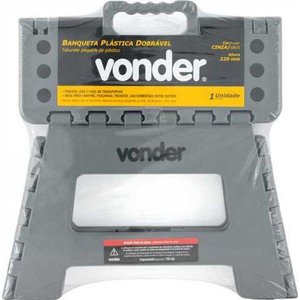 Banqueta Plastica Dobravel 220mm Cinza Alça Vonder 150kg