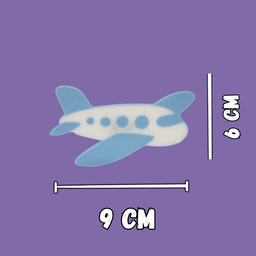 Puxador Infantil Avião para Gaveta e Móveis, Azul e Branco, Kit com 2 Unidades:azul - 5