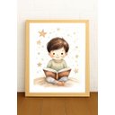 Ver imagem 1 de Quadro Decorativo Quarto Infantil Menino c/Vidro Cor Pinus