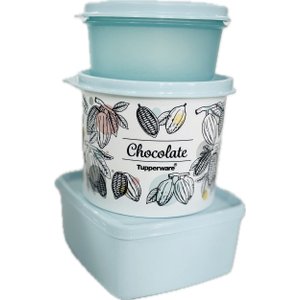 Tupperware Kit 3 Peças Potinhos Azul Bebê Kit 3 Peças Potinhos Azul Bebê