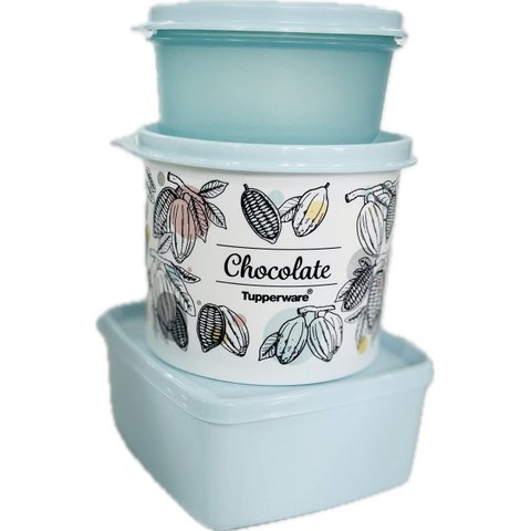 Tupperware Kit 3 Peças Potinhos Azul Bebê Kit 3 Peças Potinhos Azul Bebê