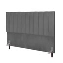 Ver imagem 1 de Cabeceira Estofada Cama Solteiro 100 Cm Lídia Suede e Frame Cinza
