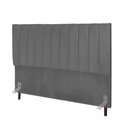 Ver imagem 1 de Cabeceira Estofada Cama Solteiro 100 Cm Lídia Suede e Frame Cinza