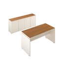 Ver imagem 1 de Conjunto de Escritório Office 2 Peças Mesa e Balcão Hera - Via Nossa - Off White e Cedro