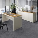 Ver imagem 2 de Conjunto de Escritório Office 2 Peças Mesa e Balcão Hera - Via Nossa - Off White e Cedro