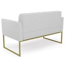 Ver imagem 7 de Sofá Namoradeira Base Industrial Dourado Ana Linho Cinza - Ibiza