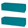 Kit 2 Baús Jade 193Cm Calçadeira Estofada Suede Azul Turquesa - 2