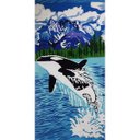 Ver imagem 1 de Toalha de Praia Margex Microfibra Estampada Golfinho Azul