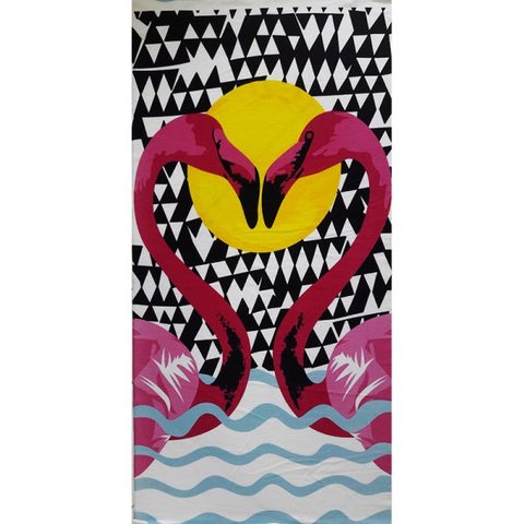 Toalha de Praia Margex Microfibra Estampada Cisne Pink