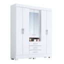 Ver imagem 1 de Guarda-roupa Casal com Espelho 6 Portas Capelinha Débora Acp Branco