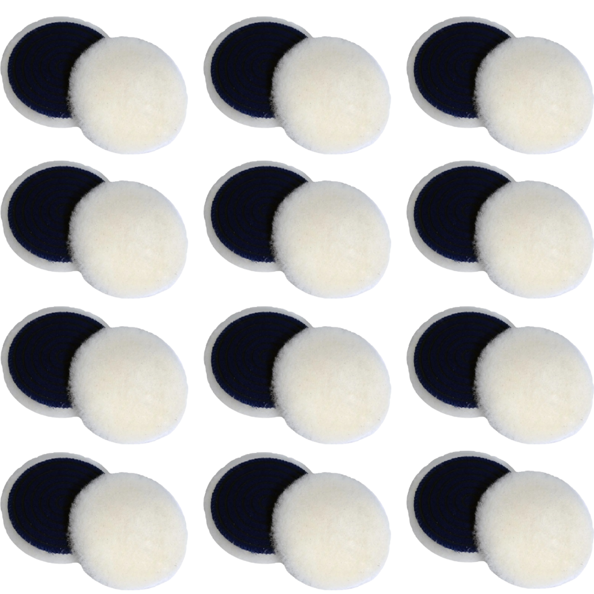 Kit 12 Boinas Lã Agressiva 5 Polegadas 125mm Disco Polir Polimento Vellcro Face Única Corte