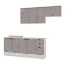 Ver imagem 1 de Cozinha Completa Iluminata 8 Portas 3 Gavetas 100% MDF Branco/Fendi - Genialflex