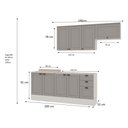 Ver imagem 4 de Cozinha Completa Iluminata 8 Portas 3 Gavetas 100% MDF Branco/Fendi - Genialflex